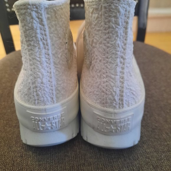 Converse White Textured High-Top Sneakers - Picture 2 of 5